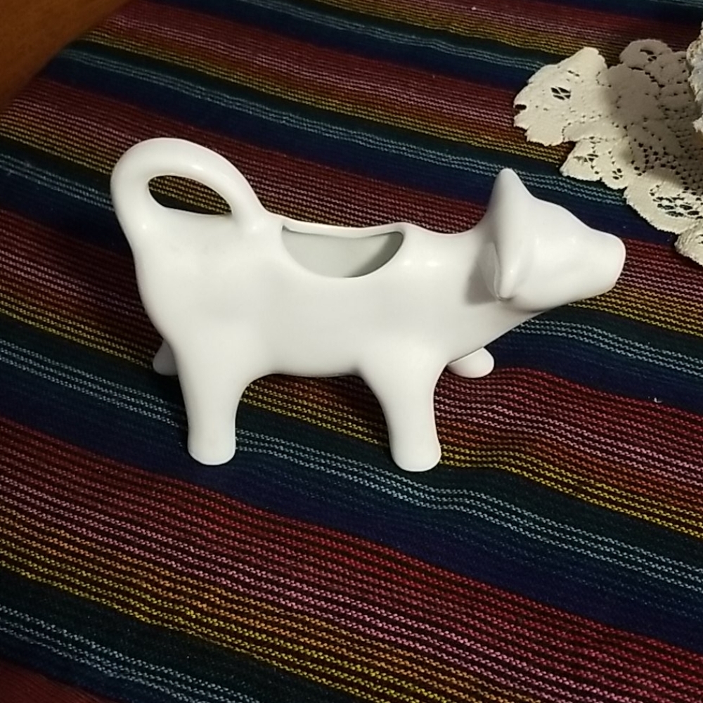 Vintage cow planter saucer gravy milk boat - Picture 1 of 11